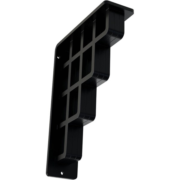 Ekena Millwork Diane Wrought Iron Bracket, (Triple center brace), Powder Coated Black 2"W x 5 1/2"D x 8"H BKTM02X05X08TDI - main